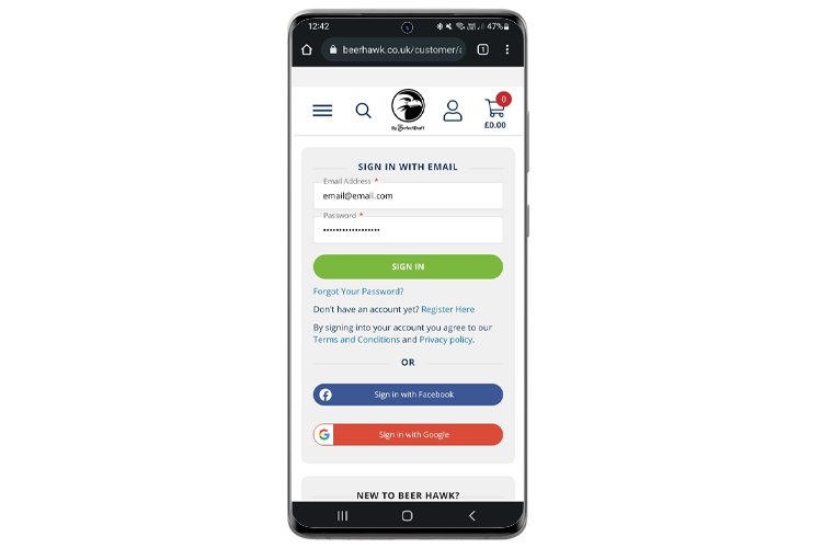 Log in to your account